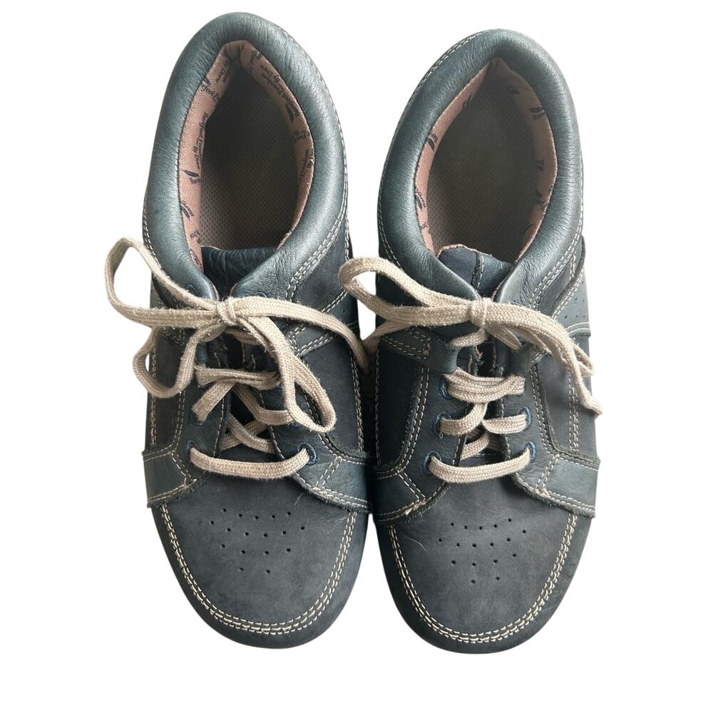 Barefoot Freedom Women’s Geneva by Drew Lace-Up Blue Leather Sneakers Size 8.5WW
